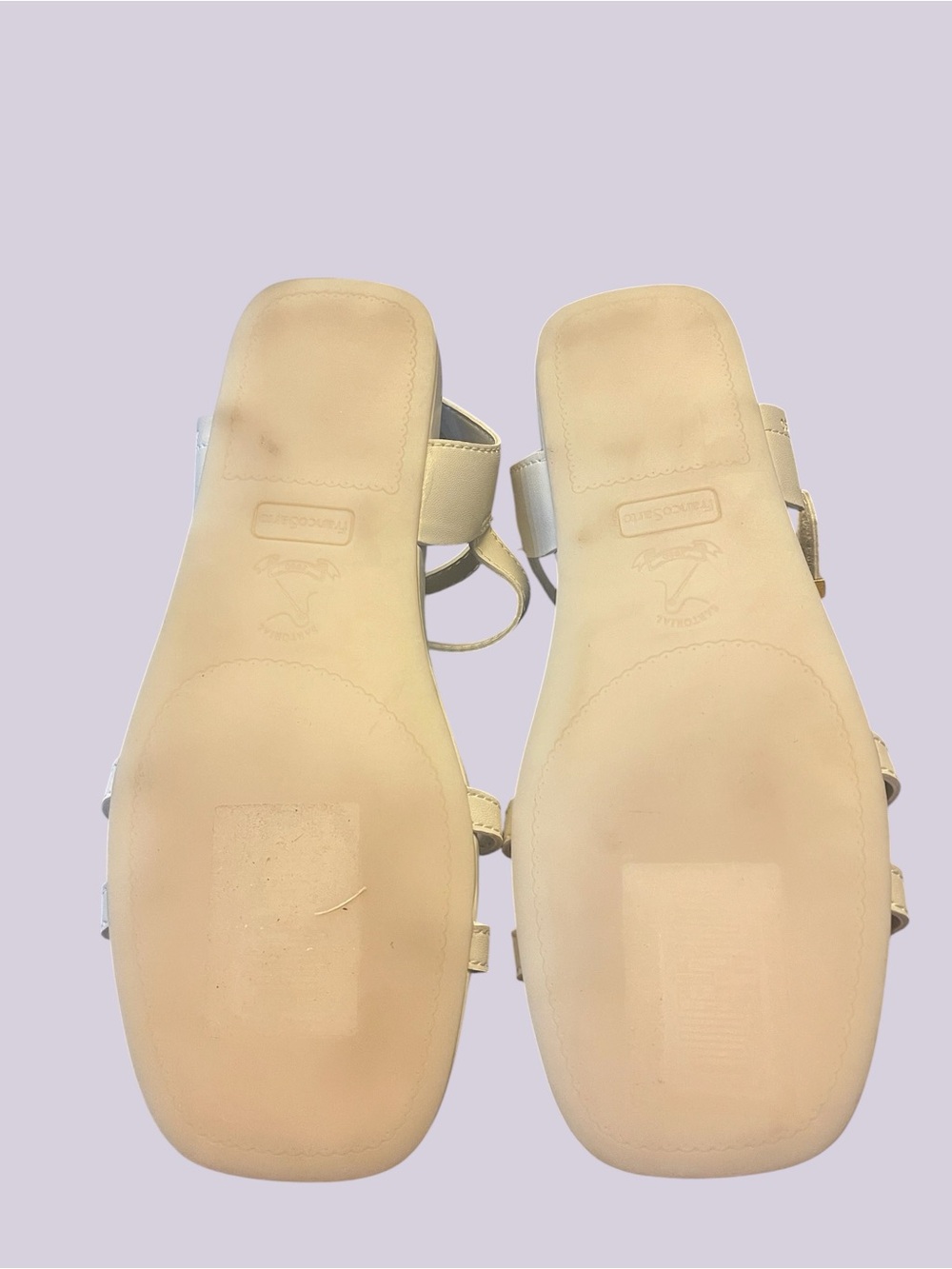 Franco Sarto Evan Women’s Ivory Flat Strappy Sandals Size 7.5M Adjustable Ankle - Picture 6 of 6